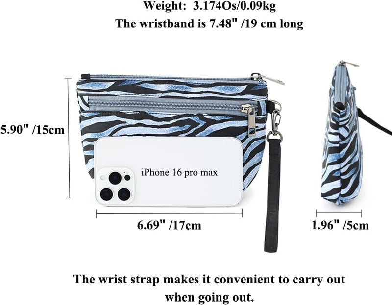 BBORGDC Small Wristlet Wallets for Women, Zip Clutch Bag with Wristlet Pouch, 3-Zipper Original Design - Image 2